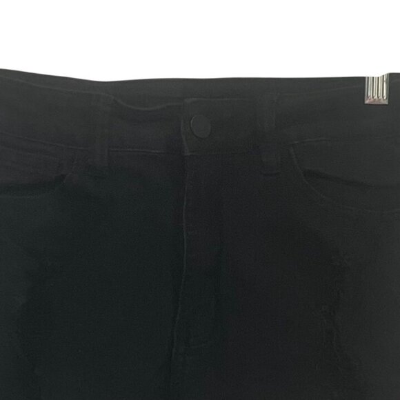 Kancan Shorts Womens Size 5 Black Distressed Mid Rise Denim - Picture 3 of 7